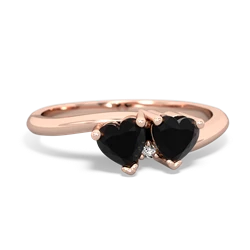 Onyx Sweethearts 14K Rose Gold ring R5260