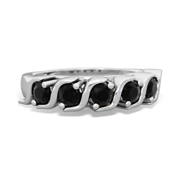 Onyx Anniversary Band 14K White Gold ring R2089