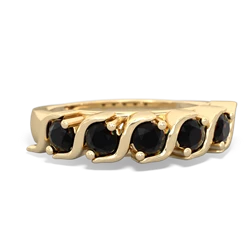 Onyx Anniversary Band 14K Yellow Gold ring R2089