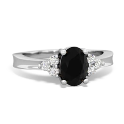 Black Onyx Simply Elegant 14K White Gold ring R2113
