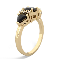Onyx Antique Style Three Stone 14K Yellow Gold ring R2186