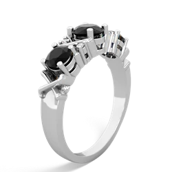 Onyx Hugs And Kisses 14K White Gold ring R5016