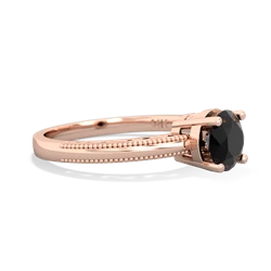 Onyx Milgrain Filigree 14K Rose Gold ring R5090