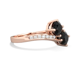 Onyx Channel Set Two Stone 14K Rose Gold ring R5303