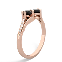 Onyx Infinity Pave Two Stone 14K Rose Gold ring R5285