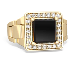 Onyx Men's Watch 14K Yellow Gold ring R0510