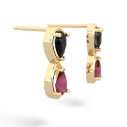 Onyx Infinity 14K Yellow Gold earrings E5050