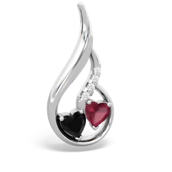 Onyx Keepsake Curves 14K White Gold pendant P5450