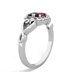 Onyx Love Nest 14K White Gold ring R5860