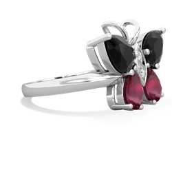 Onyx Butterfly 14K White Gold ring R2215