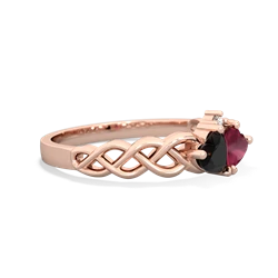 Onyx Heart To Heart Braid 14K Rose Gold ring R5870