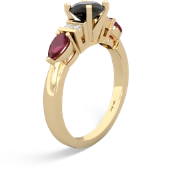 Onyx 6Mm Round Eternal Embrace Engagement 14K Yellow Gold ring R2005