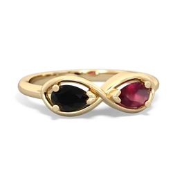 Onyx Infinity 14K Yellow Gold ring R5050