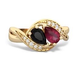 Onyx Summer Winds 14K Yellow Gold ring R5342