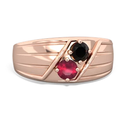 Onyx Men's Streamline 14K Rose Gold ring R0460