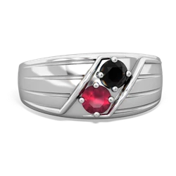 Onyx Men's Streamline 14K White Gold ring R0460