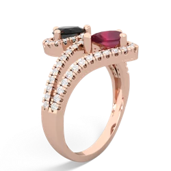 Onyx Diamond Dazzler 14K Rose Gold ring R3000