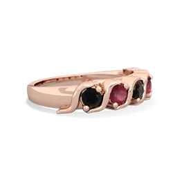 Onyx Anniversary Band 14K Rose Gold ring R2089