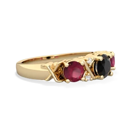 Onyx Hugs And Kisses 14K Yellow Gold ring R5016