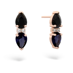 Onyx Bowtie Drop 14K Rose Gold earrings E0865