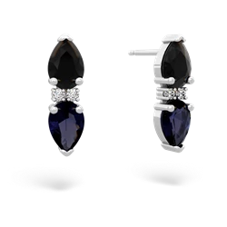 Onyx Bowtie Drop 14K White Gold earrings E0865
