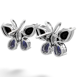 Onyx Butterfly 14K White Gold earrings E2215