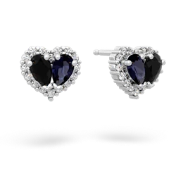 Onyx Halo 14K White Gold earrings E7008