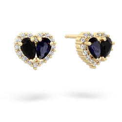 Onyx Halo 14K Yellow Gold earrings E7008