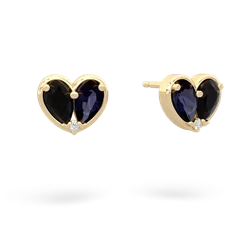 Onyx 'Our Heart' 14K Yellow Gold earrings E5072