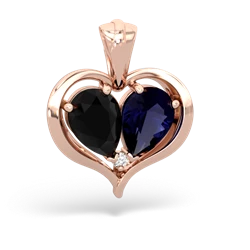 Onyx Two Become One 14K Rose Gold pendant P5330