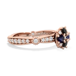 Onyx Sparkling Tiara Cluster 14K Rose Gold ring R26293RD