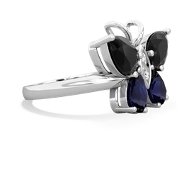 Onyx Butterfly 14K White Gold ring R2215