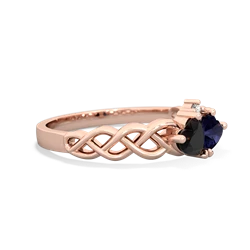 Onyx Heart To Heart Braid 14K Rose Gold ring R5870