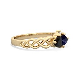 Onyx Heart To Heart Braid 14K Yellow Gold ring R5870