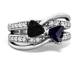 Onyx Bowtie 14K White Gold ring R2360