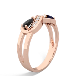 Onyx Diamond Infinity 14K Rose Gold ring R5390