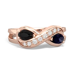 Onyx Diamond Infinity 14K Rose Gold ring R5390