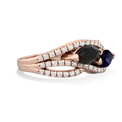 Onyx Diamond Rivers 14K Rose Gold ring R3070