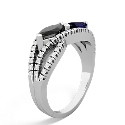 Onyx Diamond Rivers 14K White Gold ring R3070