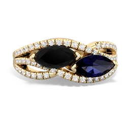 Onyx Diamond Rivers 14K Yellow Gold ring R3070