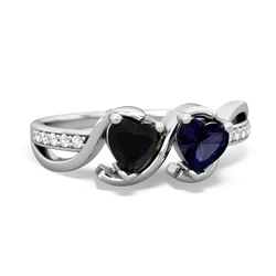 Onyx Side By Side 14K White Gold ring R3090