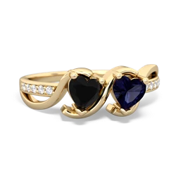 Onyx Side By Side 14K Yellow Gold ring R3090