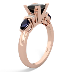 Onyx 6Mm Princess Eternal Embrace Engagement 14K Rose Gold ring C2002