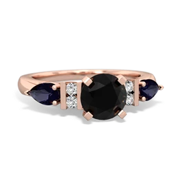 Onyx 6Mm Round Eternal Embrace Engagement 14K Rose Gold ring R2005