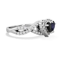 Onyx Diamond Twist 'One Heart' 14K White Gold ring R2640HRT