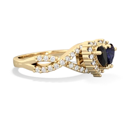 Onyx Diamond Twist 'One Heart' 14K Yellow Gold ring R2640HRT