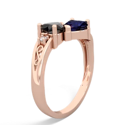 Onyx Snuggling Hearts 14K Rose Gold ring R2178