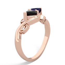 Onyx Floral Elegance 14K Rose Gold ring R5790