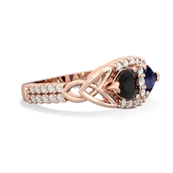 Onyx Sparkling Celtic Knot 14K Rose Gold ring R2645