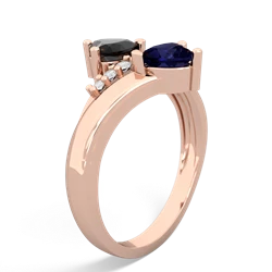 Onyx Heart To Heart 14K Rose Gold ring R2064